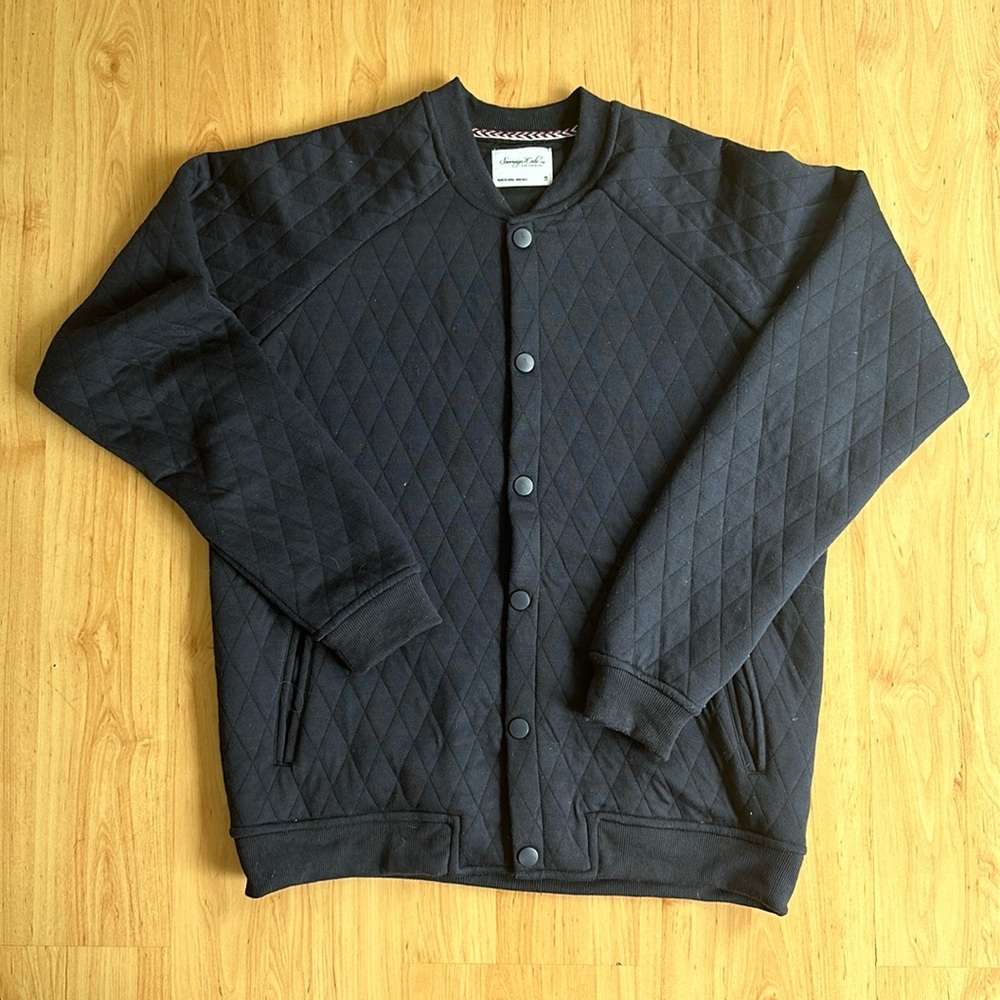 Sovereign Code LA Blue Quilted button up sweatshirt Size M